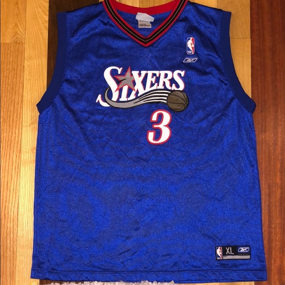 allen iverson blue 76ers jersey